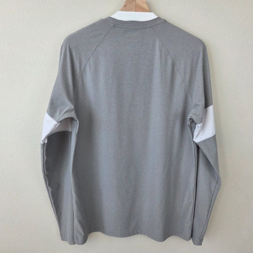 Rhone Long Sleeve Mens Tee Size M Gray White Performance Activewear Shirt - Picture 5 of 6